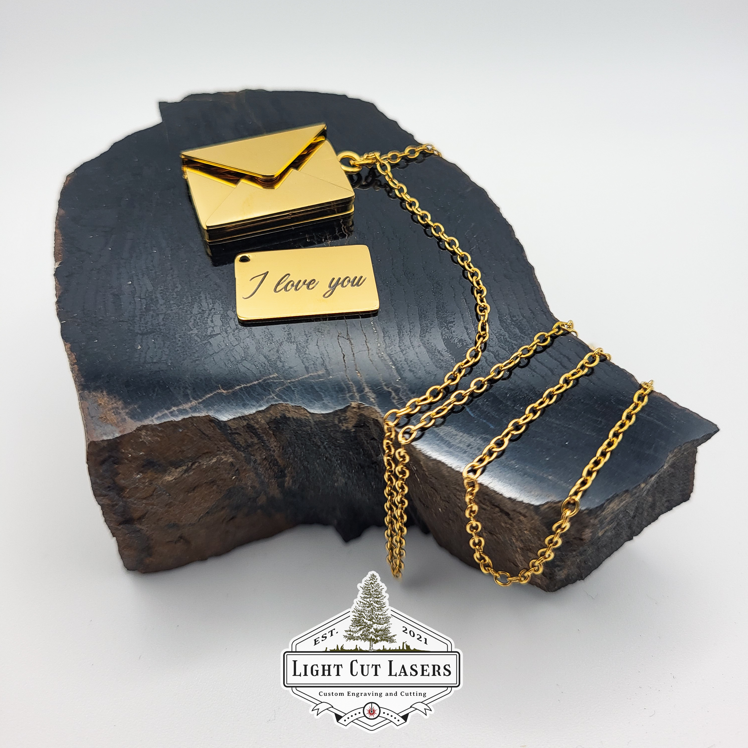 'I Love You' Envelope Necklace